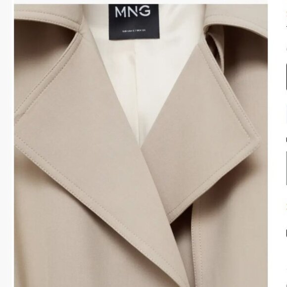 Mango Wanna Oversize Trench Coat Beige Ecru Women’s M - Picture 14 of 16